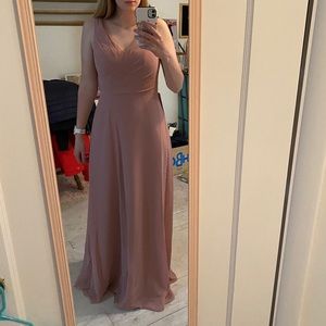 dusty rose azazie bridesmaids dress